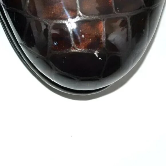 Stuart Weitzman Cherry Red Brown Burgundy Patent Leather Pumps Heels 7.5 M - Picture 6 of 8